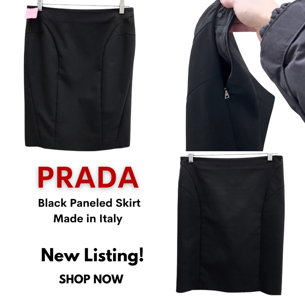 Prada Black Paneled Skirt Made In Italy Size 4